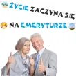 dekoracja z okazji przejscia na emeryture baner papierowy zycie zaczyna sie na emeryturze 4 2 m