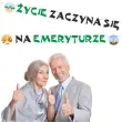 dekoracja z okazji przejscia na emeryture baner papierowy zycie zaczyna sie na emeryturze 4 2 m