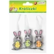 dekoracja zawieszki kroliczki szare 7 cm aliga 3 szt