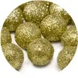 dekoracje brokatowe kula zloty partydeco 3cm 9szt