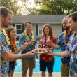 dekoracje do muffinek babeczek na hawajskie party pikery hello aloha mix 6 szt