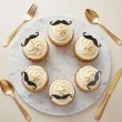 dekoracje do muffinek babeczek przekasek na movember pikery wasy czarne niebieski listopad x6