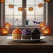 dekoracje do muffinek przekasek na halloween pikery szpilki mix ozdoby 6 szt