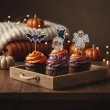 dekoracje do muffinek przekasek na halloween pikery szpilki mix ozdoby 6 szt