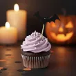 dekoracje do muffinek przekasek na halloween pikery szpilki nietoperze 6 szt