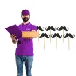 dekoracje do muffinek przekasek na movember pikery wasy czarne 6 szt