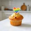 dekoracje do mufinek na pride month parade rownosci pikery teczowe serca lgbt 6 szt