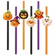 dekoracje do napojow na halloween slomki papierowe bajkowe dynie duch wampir czarownica mumia x6
