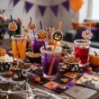 dekoracje do napojow na halloween slomki papierowe bajkowe dynie duch wampir czarownica mumia x6