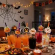 dekoracje do napojow na halloween slomki papierowe bajkowe dynie duch wampir czarownica mumia x6