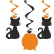 dekoracje do powieszenia na andrzejki swiderki wiszace czarny kot i kociol czarownicy 6 szt