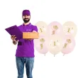 dekoracje na 1 urodziny roczek dziewczynki balony myszki z cyferka 1 rozowy kremowy 12 x6