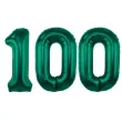 dekoracje na 100 urodziny zestaw balonow xl liczba 100 butelkowy zielony 39 dgt 2 szt
