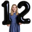 dekoracje na 12 urodziny rocznice zestaw balonow xl liczba 12 czarny 39 dgt 2 szt