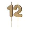 dekoracje na 12 urodziny swieczki na tort liczba 12 zloty 4 5 cm 2 szt