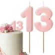 dekoracje na 13 urodziny swieczki na tort liczba 13 rozowy 4 5 cm 2 szt