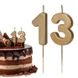 dekoracje na 13 urodziny swieczki na tort liczba 13 zloty 4 5 cm 2 szt