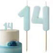 dekoracje na 14 urodziny swieczki na tort liczba 14 niebieski 4 5 cm 2 szt