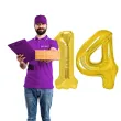 dekoracje na 14 urodziny zestaw balonow liczba 14 zloty 33 dgt 2 elementy