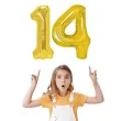 dekoracje na 14 urodziny zestaw balonow liczba 14 zloty 33 dgt 2 elementy