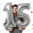 dekoracje na 15 urodziny rocznice zestaw balonow liczba 15 srebrny 39 dgt 2 elementy