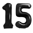 dekoracje na 15 urodziny rocznice zestaw balonow xl liczba 15 czarny 39 dgt 2 szt