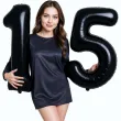 dekoracje na 15 urodziny rocznice zestaw balonow xl liczba 15 czarny 39 dgt 2 szt