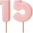 dekoracje na 15 urodziny swieczki na tort liczba 15 rozowy 4 5 cm 2 szt