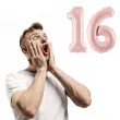 dekoracje na 16 urodziny rocznice zestaw balonow liczba 16 rozowy jasny 34 dgt 2 elementy