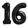 dekoracje na 16 urodziny rocznice zestaw balonow xl liczba 16 czarny 39 dgt 2 szt