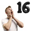 dekoracje na 16 urodziny rocznice zestaw balonow xl liczba 16 czarny 39 dgt 2 szt