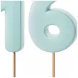 dekoracje na 16 urodziny swieczki na tort liczba 16 niebieski 4 5 cm 2 szt