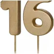 dekoracje na 16 urodziny swieczki na tort liczba 16 zloty 4 5 cm 2 szt