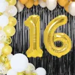 dekoracje na 16 urodziny zestaw balonow liczba 16 zloty 33 dgt 2 elementy