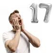 dekoracje na 17 urodziny rocznice zestaw balonow liczba 17 srebrny 39 dgt 2 elementy