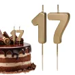 dekoracje na 17 urodziny swieczki na tort liczba 17 zloty 4 5 cm 2 szt