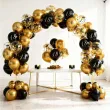 dekoracje na 18 urodziny balony happy birthday liczba 18 mix z konfetti czarno zlote 12 x6