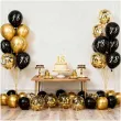 dekoracje na 18 urodziny balony happy birthday liczba 18 mix z konfetti czarno zlote 12 x6