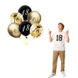 dekoracje na 18 urodziny balony happy birthday liczba 18 mix z konfetti czarno zlote 12 x6