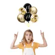 dekoracje na 18 urodziny balony happy birthday liczba 18 mix z konfetti czarno zlote 12 x6