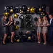 dekoracje na 18 urodziny osiemnastke zestaw balonow xl liczba 18 czarny 39 dgt 2 szt