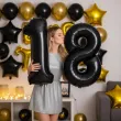dekoracje na 18 urodziny osiemnastke zestaw balonow xl liczba 18 czarny 39 dgt 2 szt