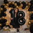 dekoracje na 18 urodziny osiemnastke zestaw balonow xl liczba 18 czarny 39 dgt 2 szt