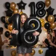 dekoracje na 18 urodziny osiemnastke zestaw balonow xl liczba 18 czarny 39 dgt 2 szt