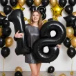 dekoracje na 18 urodziny osiemnastke zestaw balonow xl liczba 18 czarny 39 dgt 2 szt