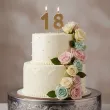 dekoracje na 18 urodziny swieczki na tort liczba 18 zloty 4 5 cm 2 szt