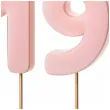 dekoracje na 19 urodziny swieczki na tort liczba 19 rozowy 4 5 cm 2 szt