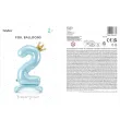 dekoracje na 2 urodziny dla chlopca balon foliowy cyfra 2 stojaca blekitny partydeco