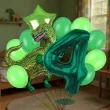 dekoracje na 2 urodziny zestaw balonow dinozaur t rex tyranozaur liczba 2 zielony 9 szt