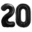 dekoracje na 20 urodziny rocznice zestaw balonow xl liczba 20 czarny 39 dgt 2 szt